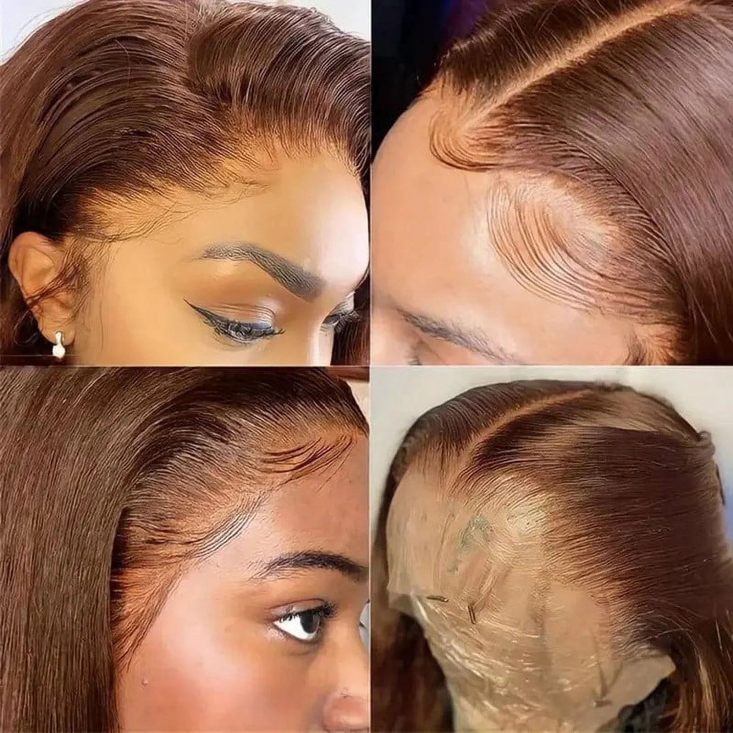 Chocolate Brown 13X6 Body Wave Lace Front Wigs Human Hair Body HD Transparent Lace Front Wigs Pre Plucked with Baby Hair 180% Density Glueless Wigs,28 Inches