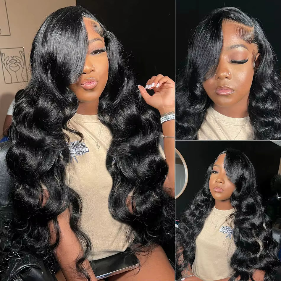 Black Body Wave Human Hair Wigs