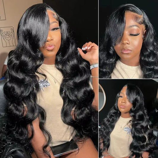 Black Body Wave Human Hair Wigs