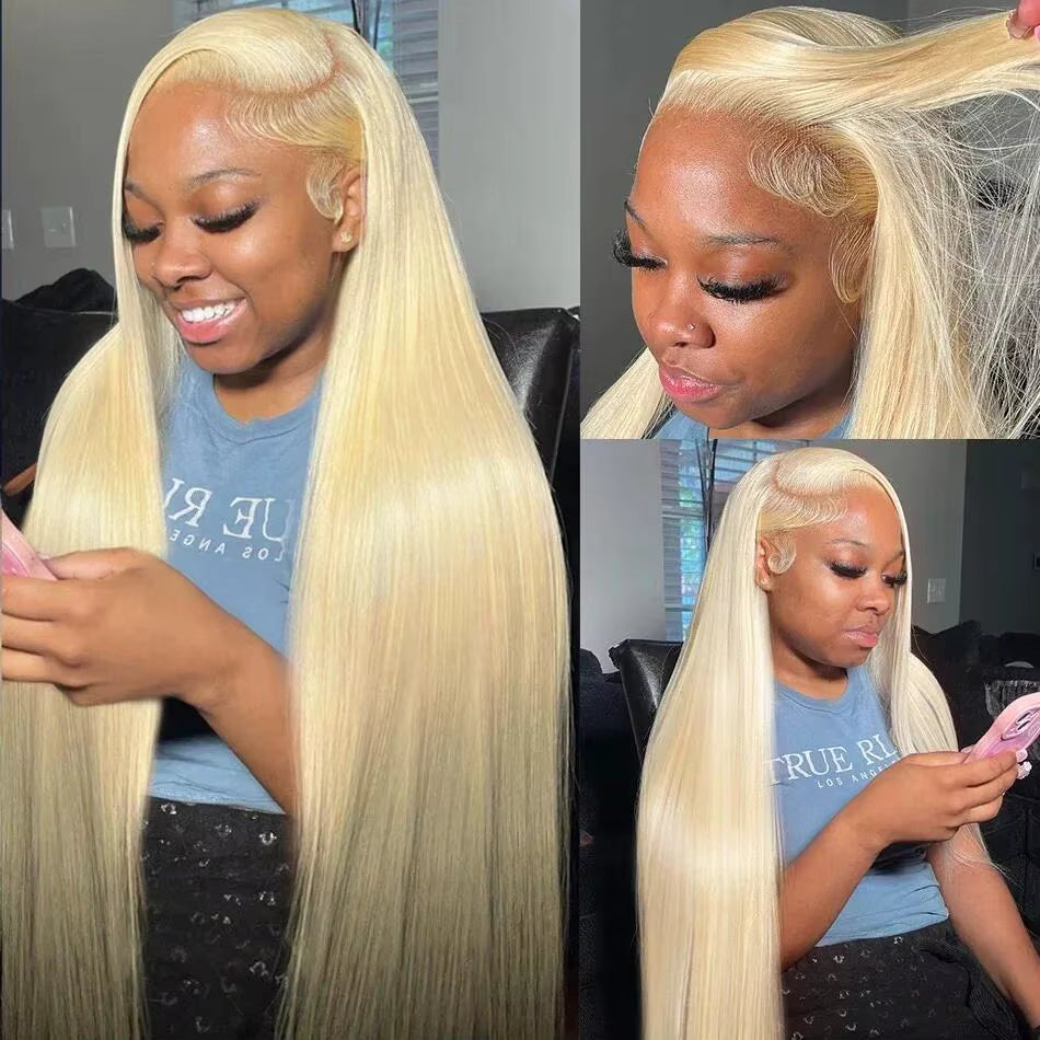 Honey Blonde Raw Indian Straight Lace Frontal Wigs