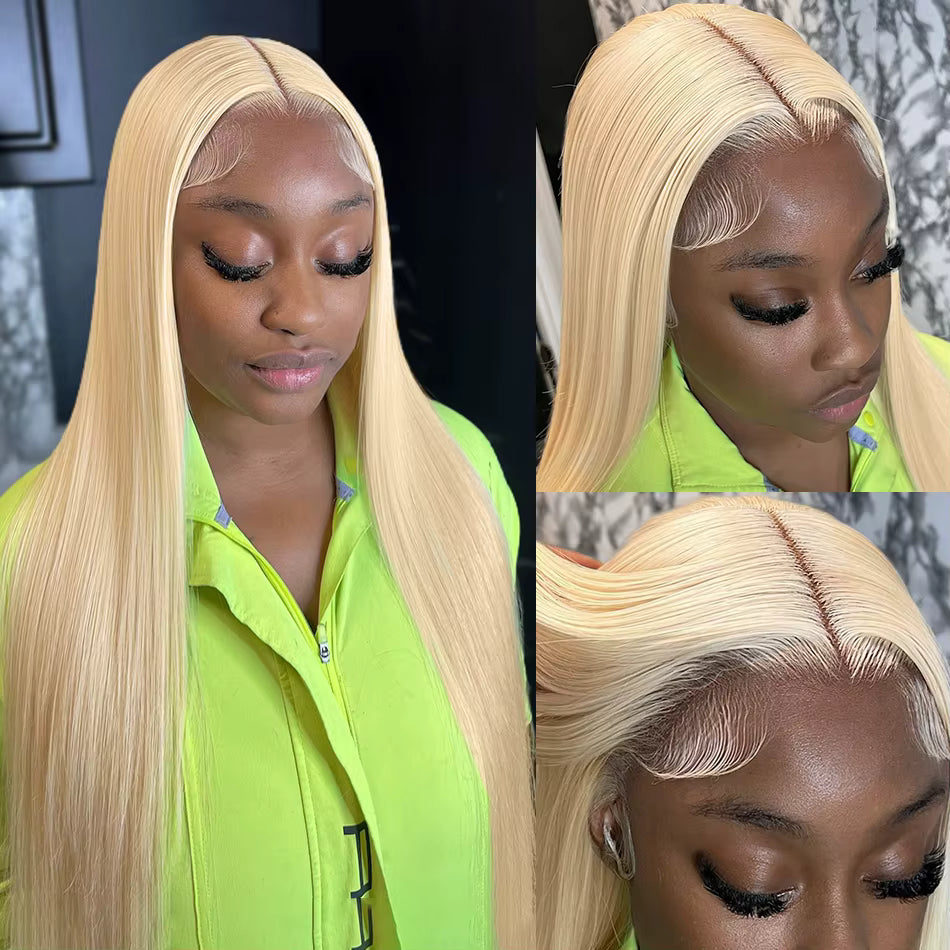 Honey Blonde Raw Indian Straight Lace Frontal Wigs