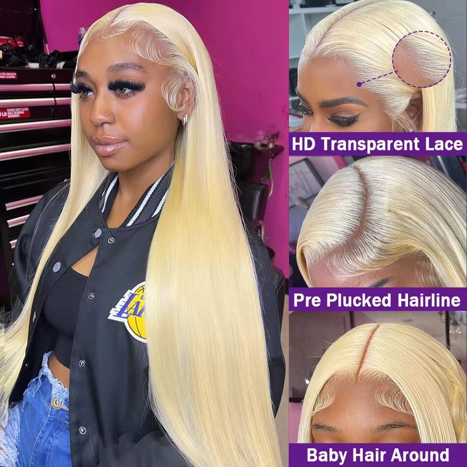 Honey Blonde Raw Indian Straight Lace Frontal Wigs