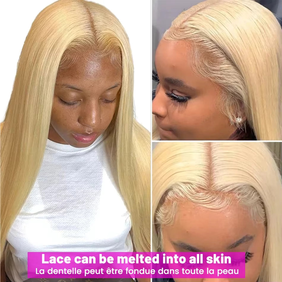 Honey Blonde Raw Indian Straight Lace Frontal Wigs